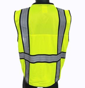 Chaleco de Seguridad Reflectante Personalizable con Múltiples Bolsillos, Alta Visibilidad ANSI Clase 2, Amarillo, 100% Poliéster Malla, Logotipo Personalizado, Cierre de Cremallera - Product Image 2