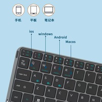Keyboard BT lipat pabrik OEM dengan casing magnetis, Keyboard Mini 64 tombol dengan Touchpad, Keyboard ultra-tipis