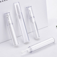 Conteneur de luxe en plastique de 5ml 10ml 15ml applicateur plat de crème pour les yeux flacon de crème pour les yeux sans air avec tête en plastique