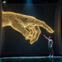 Écran en maille holographique interactif pour projections immersives, idéal pour les présentoirs de vente au détail, les salons professionnels et les expositions