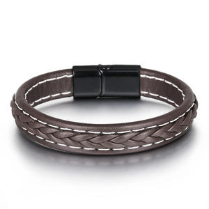 Nouveau design <span class=keywords><strong>Original</strong></span> fait à la main en peau de vache tissé Bracelet pour hommes personnalité coloré Simple Couples alliage Bracelet bijoux de mode - Product Image 2
