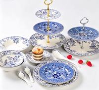 YanJun Klassiek Blauw Wit Porseleinen Snack- en Fruitbord Serveerschaal Magnetronbestendig Vaatwasserbestendig Duurzaam Herkomst Jiangxi
