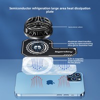 Refroidisseur de téléphone portable à semi-conducteurs avec chambre à vapeur, amplificateur latéral de refroidissement, plaque de dissipation thermique lavable à aspiration magnétique, accessoires