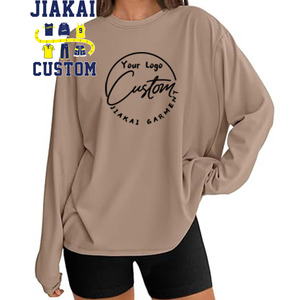 <span class=keywords><strong>Camisetas</strong></span> Casuales de Manga Larga para <span class=keywords><strong>Mujer</strong></span> al por Mayor, Camiseta de Cuello Redondo Extra Grande para <span class=keywords><strong>Mujer</strong></span>, para Entrenamiento, Gimnasio, Uso Casual - Product Image 1