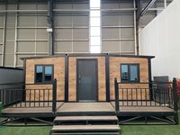 Cabane préfabriquée en conteneur de 40 pieds avec 3 chambres, maison en conteneur extensible pour usage domestique