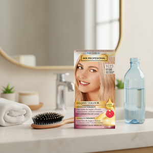 Kit de Tinte Permanente para el Cabello Mix Profesional Glossy Colour 10.23 Rubio Platino con Aceite de Argán y Pomelo - Product Image 3