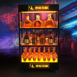 Vitrina iluminada para licores de 3 niveles, móvil, para bares, discotecas, KTV, uso comercial - Product Image 3