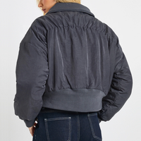Veste décontractée tendance streetwear, coupe-vent d'hiver, veste bomber zippée pour femme avec logo personnalisé