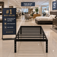 Lit pliant populaire en promotion – Cadre de lit en fer simple, support robuste sans rayons et installation facile – Lit modulaire en fer forgé