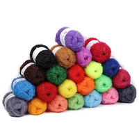 Fil de polyester brillant de 50g pour la fabrication de serviettes de cuisine, fil de soie teint pour le tricot et le tissage de poupées DIY, fil de fibre de verre brillant en gros