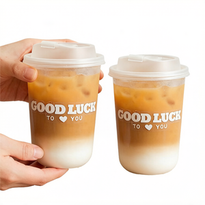 Gobelets jetables en plastique PP transparent givré écologiques de 12 oz/16 oz/24 oz avec couvercle pour <span class=keywords><strong>bubble</strong></span> <span class=keywords><strong>tea</strong></span> et milk <span class=keywords><strong>tea</strong></span>, avec logo de mariage personnalisé - Product Image 5