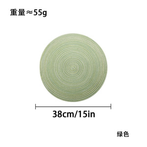 Woven Polyester Cotton Placemat <b>Round</b> Heat Insulating <b>Table</b> Mat For Dining Use - Product Image 5