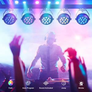 Faretto Portatile Mini RGB a 12 LED Ricaricabile DMX Strobo per Palcoscenico, Discoteca, DJ, KTV, <span class=keywords><strong>Bar</strong></span>, Club Notturno, Wireless a Batteria - Product Image 6