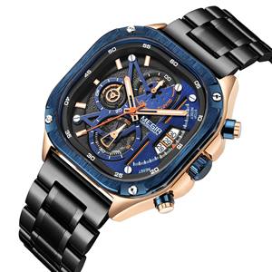 Montre élégante pour homme d'affaires, chronographe multifonctionnel avec bracelet en acier inoxydable, montre à quartz - Product Image 2