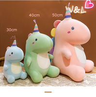 Oreiller lesté en peluche en forme de dinosaure animal de dessin animé pour enfants, jouet en peluche pour câliner, petit et grand dinosaure en peluche