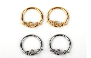 Anillo de Nariz de Acero Inoxidable con Segmentos de Serpiente y Abeja |   Joyería para Piercing de Nariz y Oreja Estilo Europeo, Venta al Por Mayor - Product Image 6