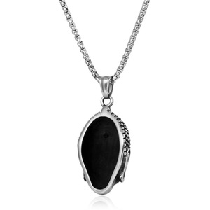 Yunnique – collier avec pendentif tête de Bouddha en acier inoxydable, bijoux unisexes à la mode, forme de visage de 27mm, design géométrique - Product Image 3