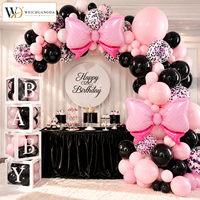 Kit d'arche de ballons papillon pour fête d'anniversaire, mariage, cérémonie d'ouverture, festival, décorations de célébration, toile de fond rose et violette