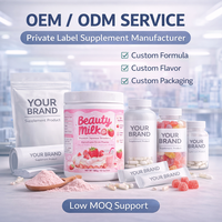 OEM Bebida de Leche de Belleza con Glutatión y Fresa en Polvo, Colágeno, Vitamina C, Antioxidante, Suplemento para Aclarar la Piel, Marca Privada