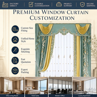 Rideaux élégants de style européen Yun Zhu, vert menthe, broderie dorée, pour projets de suites d'hôtels de luxe