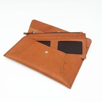 Nouvelle pochette en cuir véritable ciré, imperméable, avec fermeture à cadenas, design multifonctionnel avec portefeuille détachable