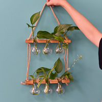 Vase hydroponique créatif en verre borosilicate semi-artisanal, décoration murale pour plantes vertes, suspendu au mur du salon, pour Pothos