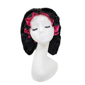 Bonnet de nuit en satin de soie double couche réversible pour femmes aux cheveux longs bouclés ou tressés – Cadeau promotionnel - Product Image 4