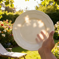 Assiettes de dîner en céramique blanche de style européen avec motif en dentelle en relief, ensemble de sous-assiettes blanches pour événements de mariage