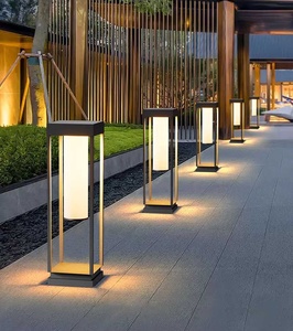 Moderno minimalista impermeable LED luz solar de ahorro de energía cuadrado decorativo jardín patio Luz - Product Image 5