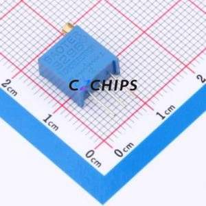 ตัวต้านทาน/โพเทนชิโอมิเตอร์แบบปรับได้สำหรับ3296W-201ผ่านชิ้นส่วนรู (THT)-3P, ตัวต้านทาน9.5x4.8มม. 200Ohm 10% 500mW 250ppm/℃ - Product Image 1