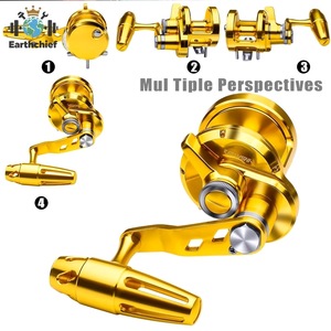 Carrete de Pesca de Arrastre 5.7:1 de Alta Velocidad, Carrete de Jigging de Aluminio Mecanizado por CNC, Arrastre Máximo de 40LB, Carrete de Pesca Marina con Manivela en T, Pesca - Product Image 4