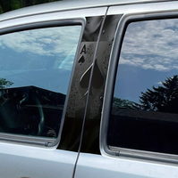 Autocollant de protection noir brillant pour montant B de voiture, décalcomanie anti-rayures pour colonne B de porte et fenêtre, accessoires de modification extérieure automobile