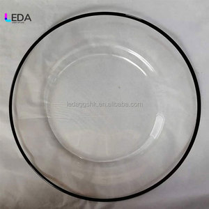 จานรองแก้วทรงกลม LEDA ขอบคริสตัลสำหรับตกแต่ง - Product Image 3