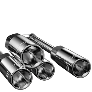 Clé à douille triple en acier Cr-V, poignée allongée, douille profonde, traitement thermique, couple élevé, réparation de voitures, de motos et de machines - Product Image 3