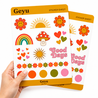 Hoja de Pegatinas Personalizadas con Logotipo de Marca, Diseño de Dibujos Animados, Lindas, Impermeables, de Vinilo Transparente, Múltiples Diseños, Troqueladas y con Corte Kiss Cut