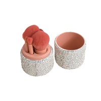 Meilleure vente en gros 5 pinceaux de maquillage incrustés de strass Ensemble complet d'outils de maquillage portable et convivial pour les voyages