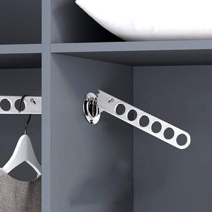 Bedroom Stainless Steel <strong>Screw</strong> <strong>Wall</strong> <strong>Mounted</strong> Clothes Hanger Laundry Folding Clothes Drying Rack - Product Image 2