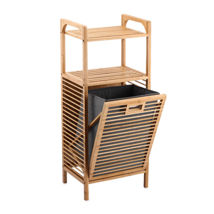 מכבסה מכירה חמה במבוק עם מתלה ארון מדף אחסון ארון עם tilt החוצה סל בגדים שקית bsci מפעל - Product Image 3