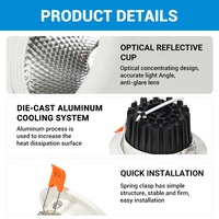 LOSO Prix de gros Modern Interior Design Household Anti-Glare Aluminium 3W 5W 12W 20W 30W Encastré Downlight