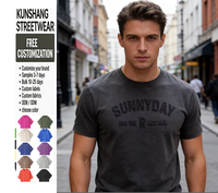 T-shirt vierge en coton pur 230 g/m² épais, délavé à l'acide, unisexe, style streetwear, hip-hop, personnalisable par impression par transfert thermique