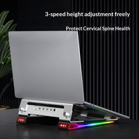 Laptopstandaard Radiator Koelbasis Desktopcomputerbeugel Game Stille aluminium koellichaam met ventilator RGB Draagbaar