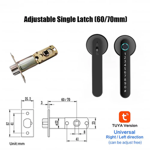 Serrure de porte intelligente pour l'europe argent numérique mot de passe mécanique clé carte bouton poignée cylindre ttlock tuya serrure intelligente - Product Image 2