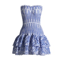 Nouvelle Robe Mini Été 2025 Femme Style Européen Américain Sexy Coupe Trapèze Sans Manches Ourlet Volanté Slim Décontractée Antistatique en Mousseline Naturelle