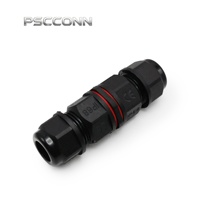 Connecteur industriel circulaire étanche IP68 PSCCONN GW20 à 4 broches, boîtier fileté métrique M20, prise de câble extérieure haute puissance