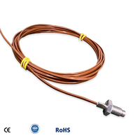 M5/M6 2-kawat konfigurasi PTFE kawat baja tahan karat instrumen suhu termokopel berulir