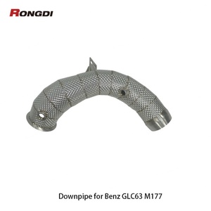 ท่อไอเสียสแตนเลส 304 พร้อมเรโซเนเตอร์สำหรับ Mercedes-Benz GLC63 AMG M177 4.0T ปี 2018-2022 ท่ออัพเกรด - Product Image 6