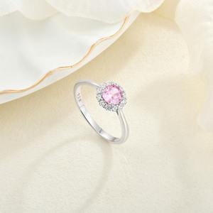 Anello di Fidanzamento in Argento Sterling 925 con Zirconi Cubici Rosa Gioielli da Sposa all'Ingrosso - Product Image 2