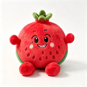 Peluche fraise personnalisée mignonne, peluche fraise ronde, fraise souriante, jouet en peluche fraise, animal en peluche fruit. - Product Image 2