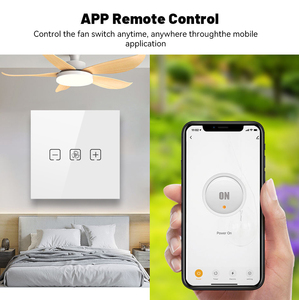 Interrupteur intelligent WiFi/Zigbee pour ventilateur, réglage progressif <span class=keywords><strong>de</strong></span> <span class=keywords><strong>la</strong></span> vitesse, contrôle vocal/application/tactile 3 voies, compatible Alexa et Google Assistant - Product Image 4