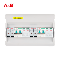 Boîtier de Combinaison Solaire A&B HA-24WAY IP65 CE, Étanche 1000V DC, 1 Chaîne 16A, Verrou Biométrique, ABS, 4 Entrées 1 Sortie, Distribution
